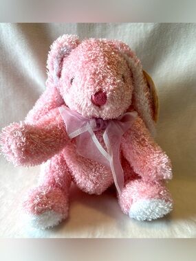 Dan Dee Hi Soft Body Friends Pink Bunny Rabbit Plush Bow Small 2002